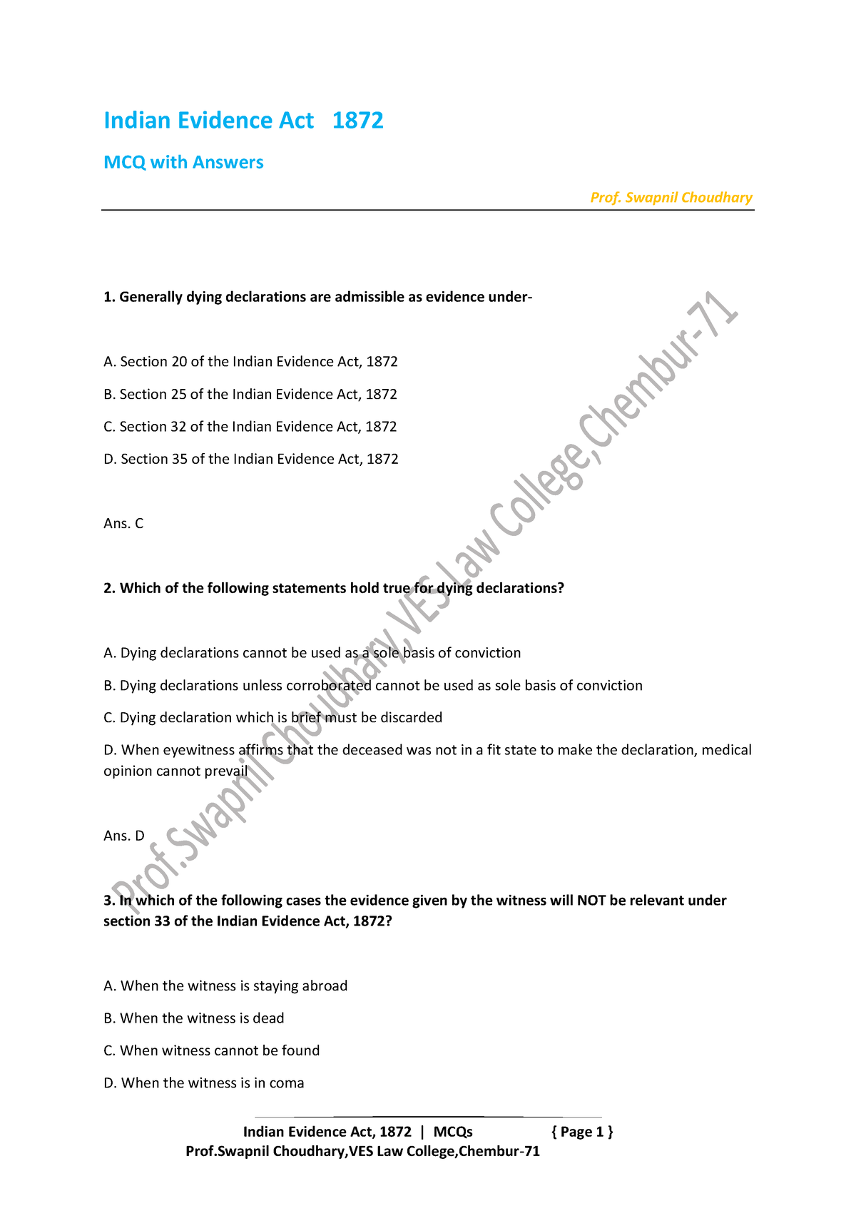 indian-evidence-act-1872-mcqs-prof-chaudhary-pdf-1-indian-evidence