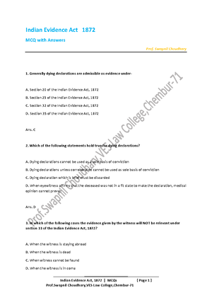 MCQs IPC - Mcq - MCQs On Indian Penal Code (With Answers) The Motive ...