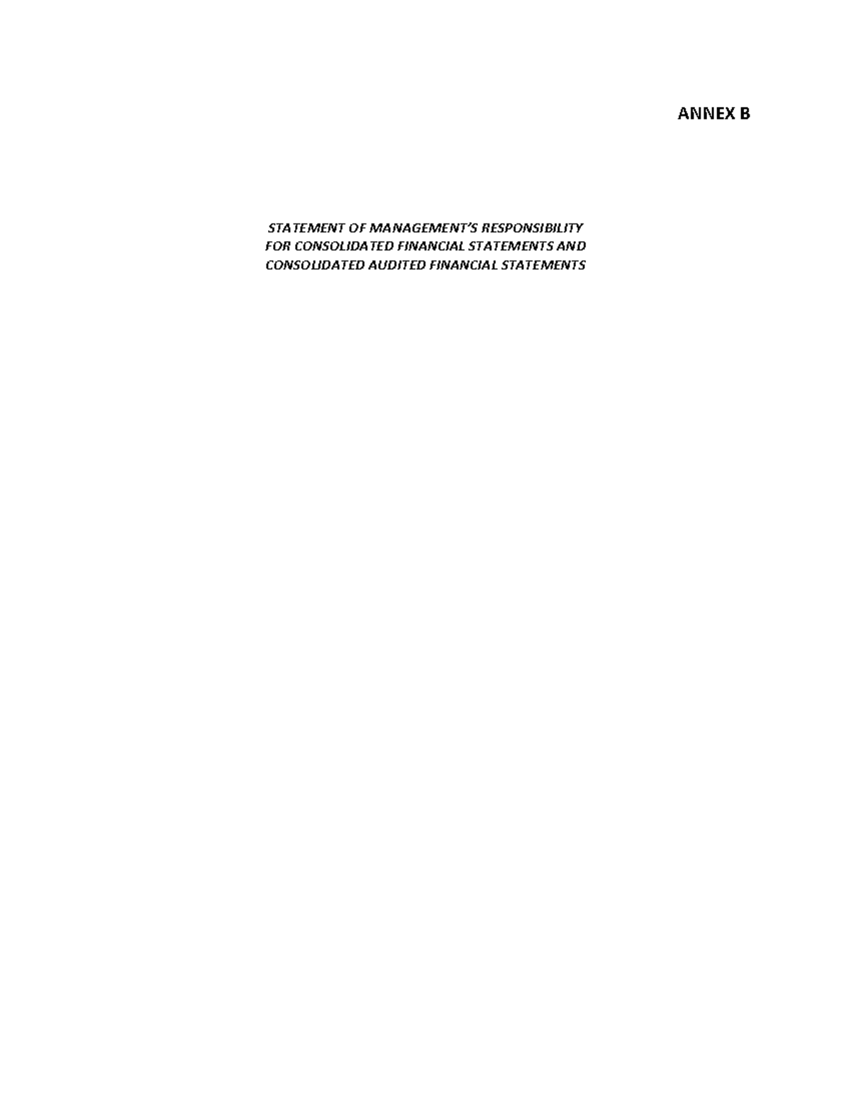 Annex B SMR AND AFS FS of DITO ANNEX B STATEMENT OF MANAGEMENT’S