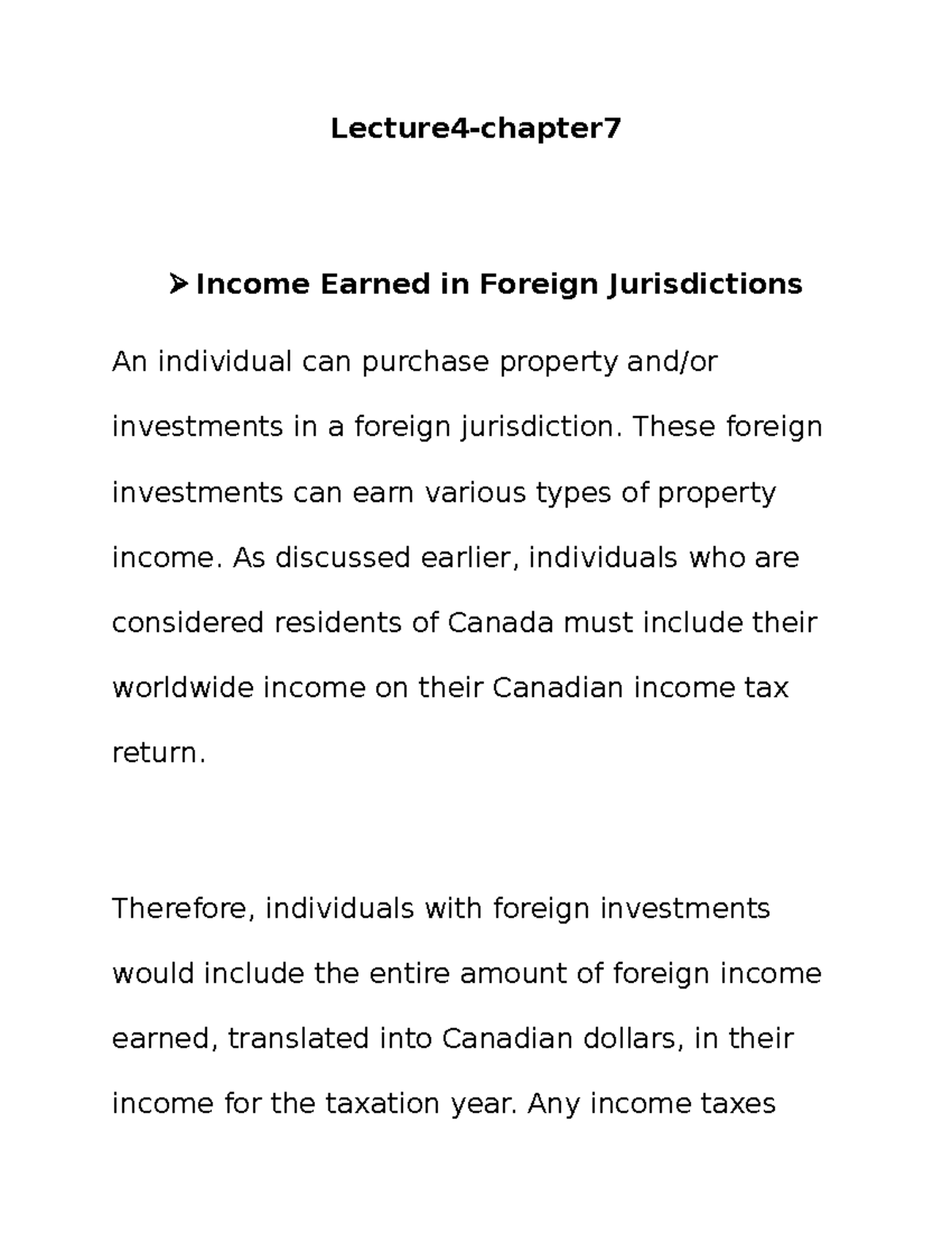 Lecture 4chapter 7, Byrd&chen's Canadian tax principles Lecture4