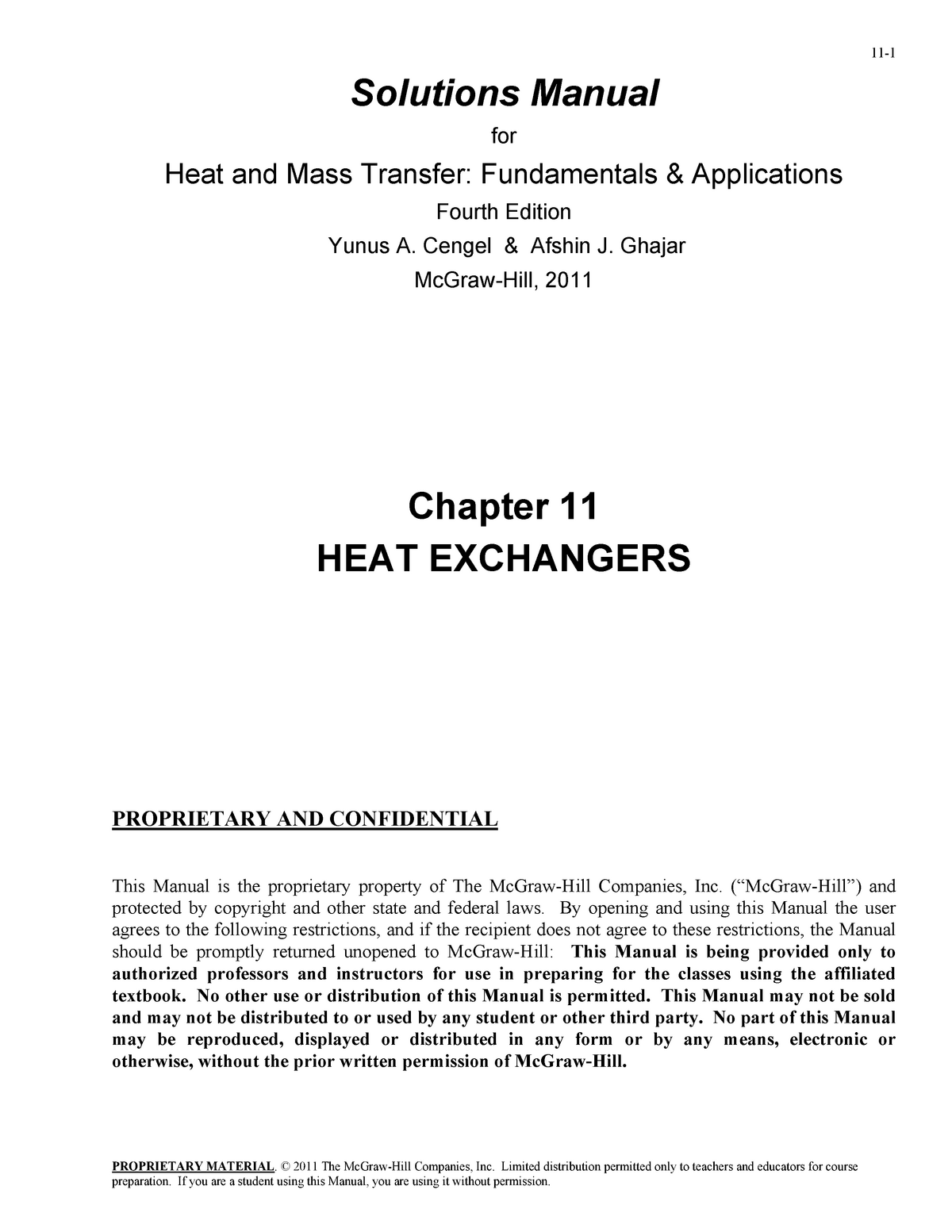 Solutions Manual For Heat And Mass Transfer Cengel 5th Ed Chapter 11 Studocu