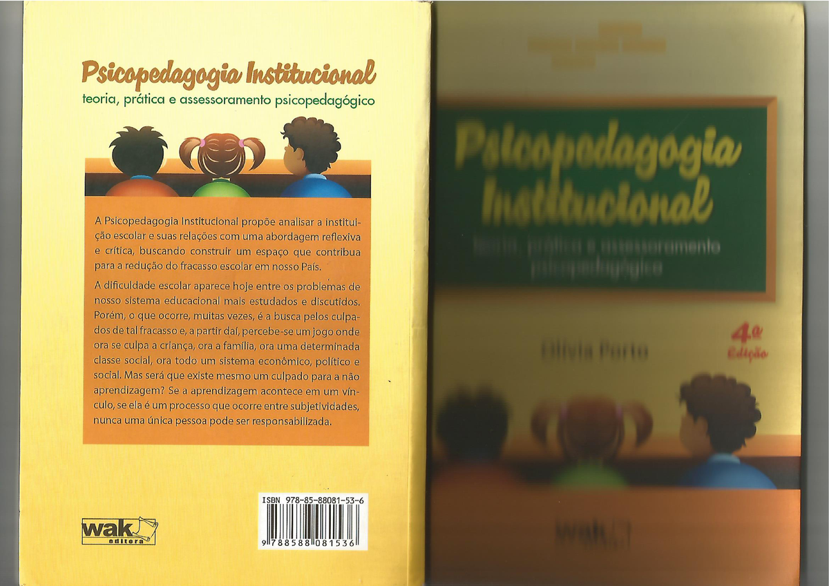 Livro Psicopedagogia Institucional I - Psicología - Studocu