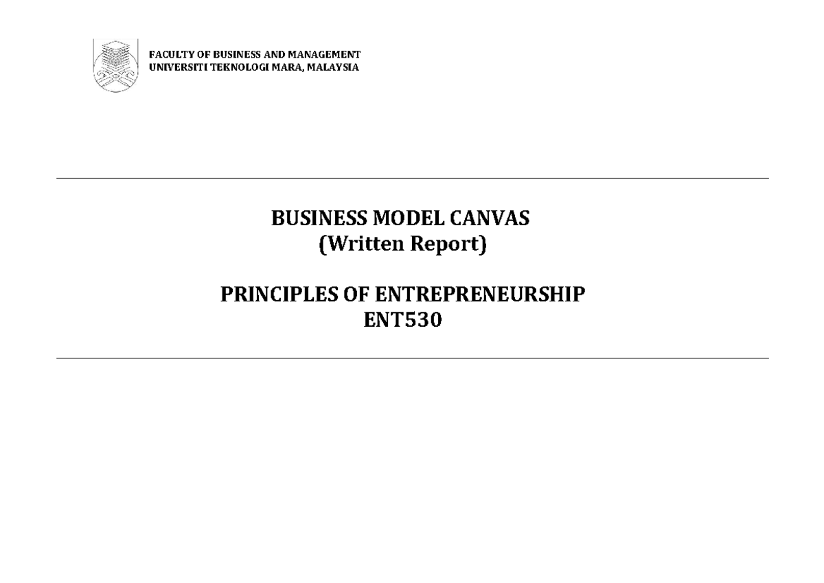 Business Model Canvas Point Marks - FACULTY OF BUSINESS AND MANAGEMENT ...