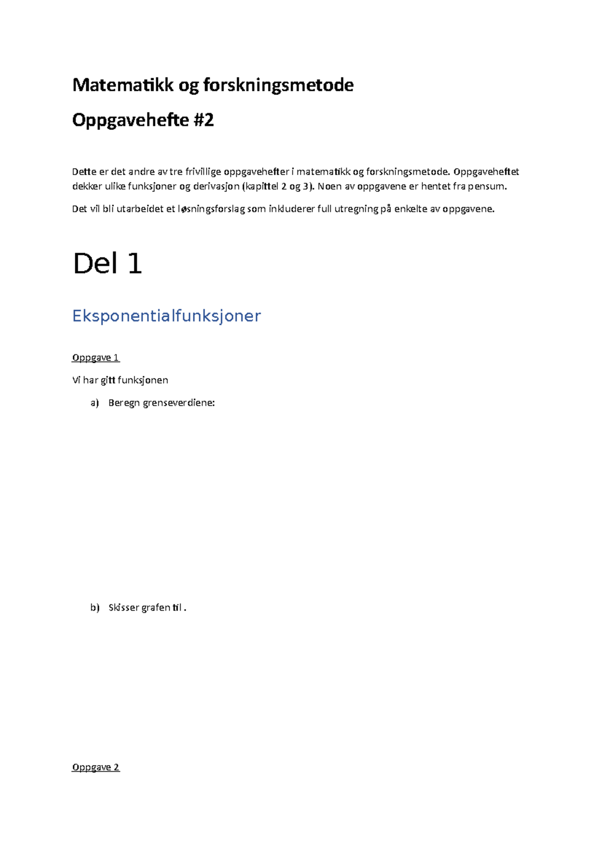 Oppgavehefte 2 - Matematikk Og ForskningsmetodeOppgavehefte Dette Er ...