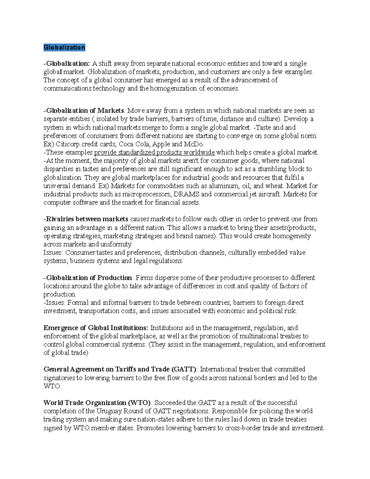 Globalization - Global Business Today - Globalization -Globalization: A ...