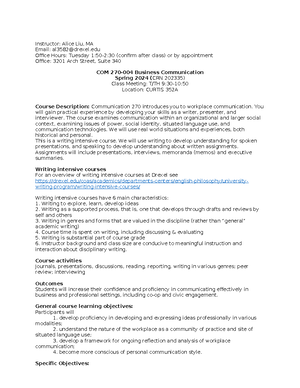 Sample COM PSA Script Intro - PSA Speech (A) Introduction: Good morning ...