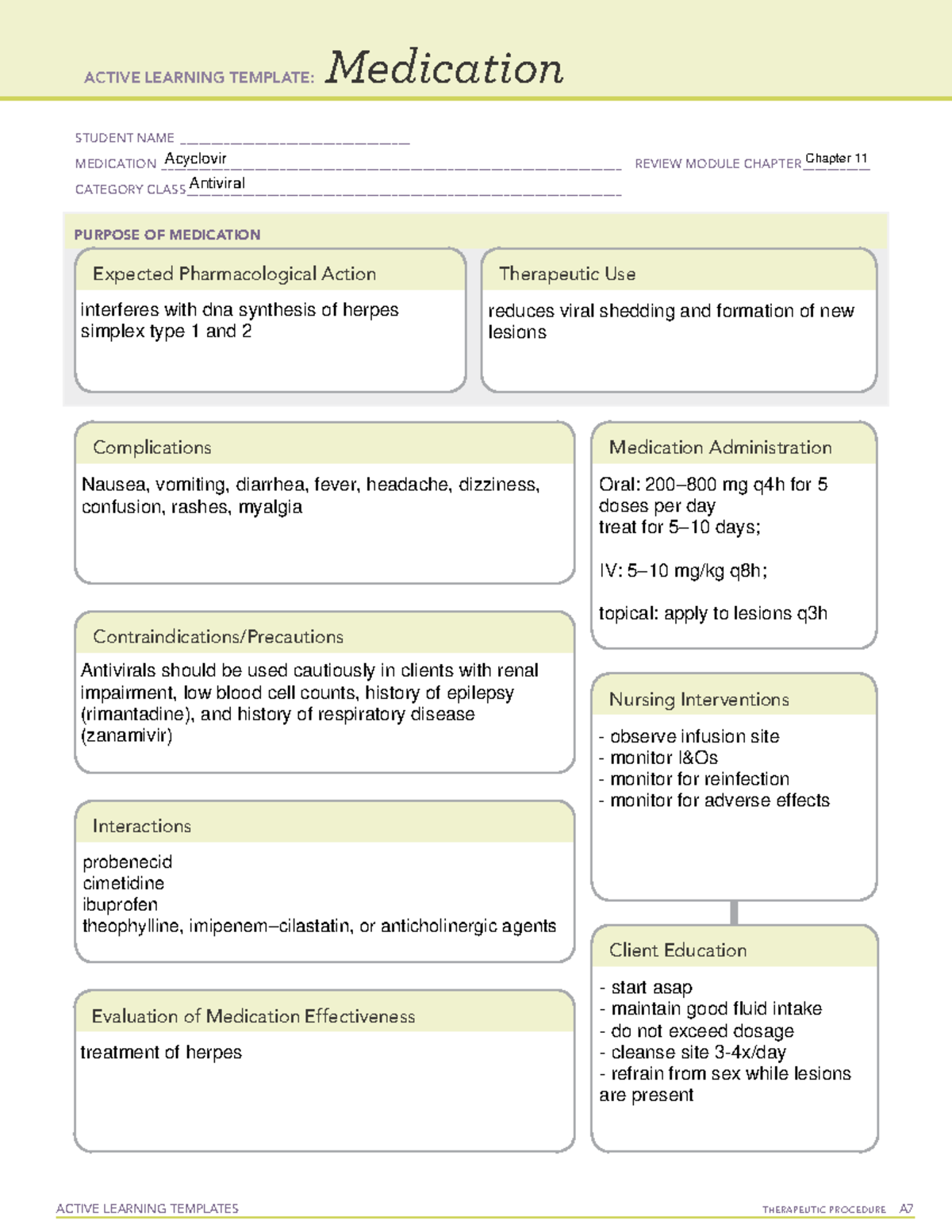 Antiviral - Acyclovir- Olandis - ACTIVE LEARNING TEMPLATES THERAPEUTIC ...