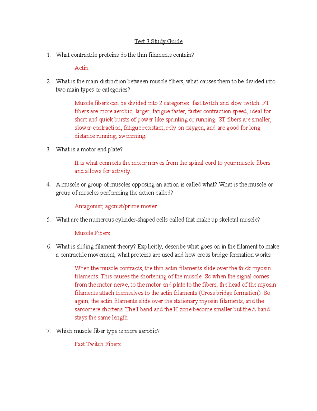 Exam 3 Study Review (KINE) - Test 3 Study Guide What contractile ...