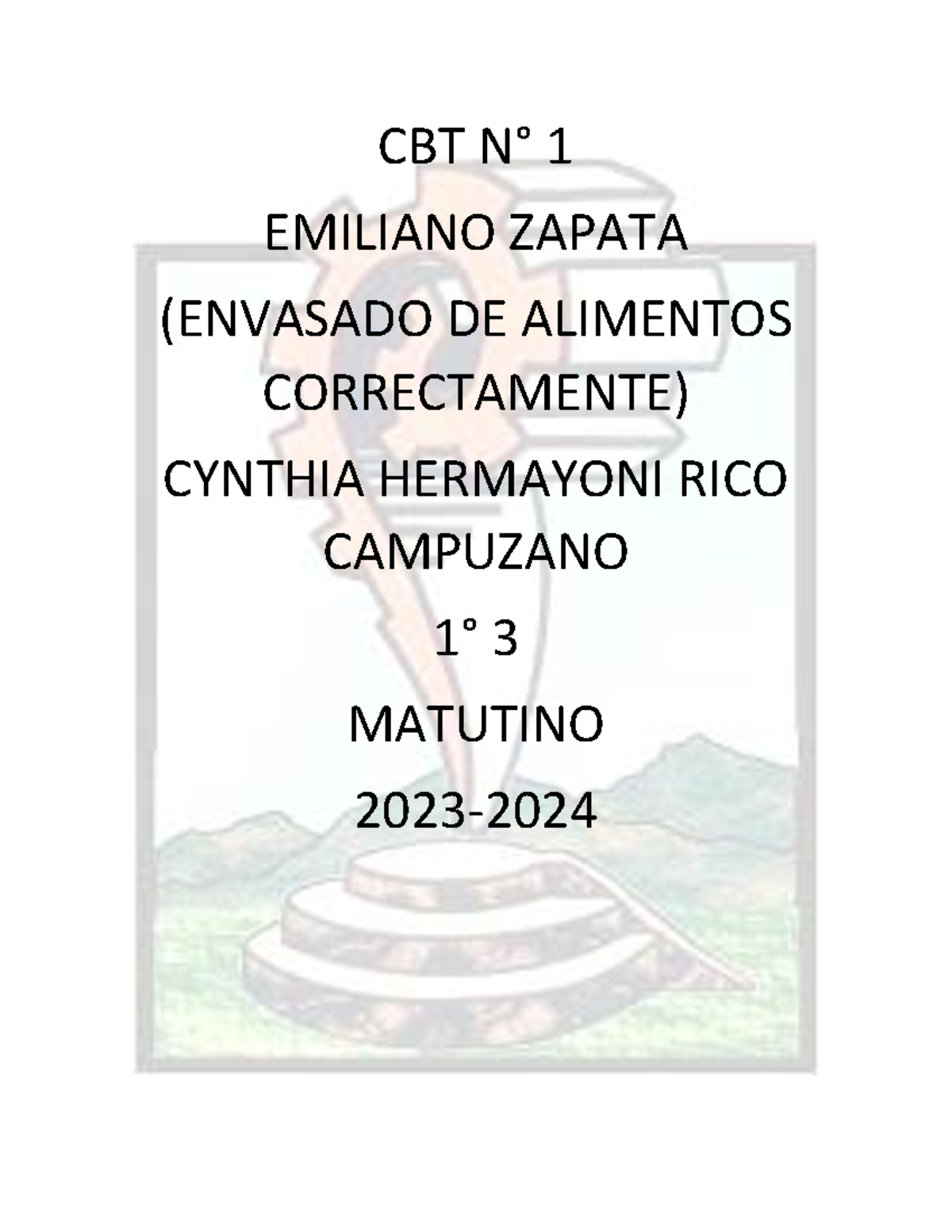 Embasado de alimentos - CBT N° 1 EMILIANO ZAPATA (ENVASADO DE ALIMENTOS ...