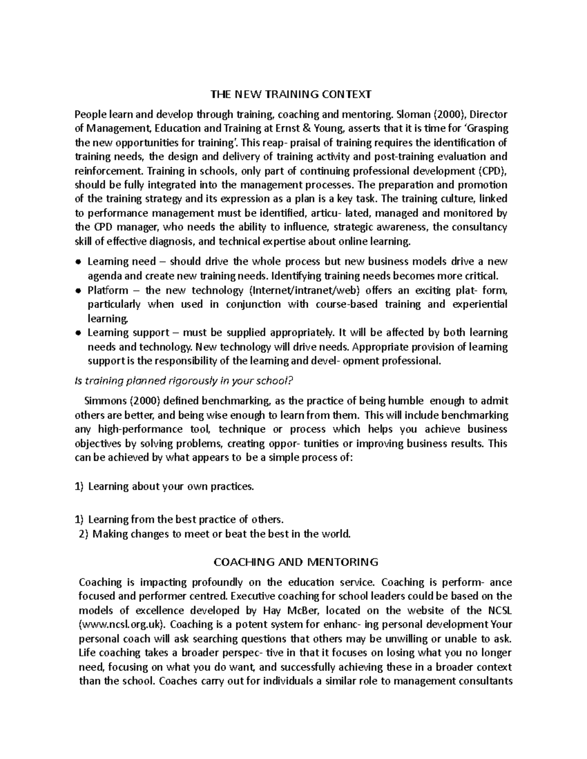 THE NEW Training Context - THE NEW TRAINING CONTEXT People learn and ...