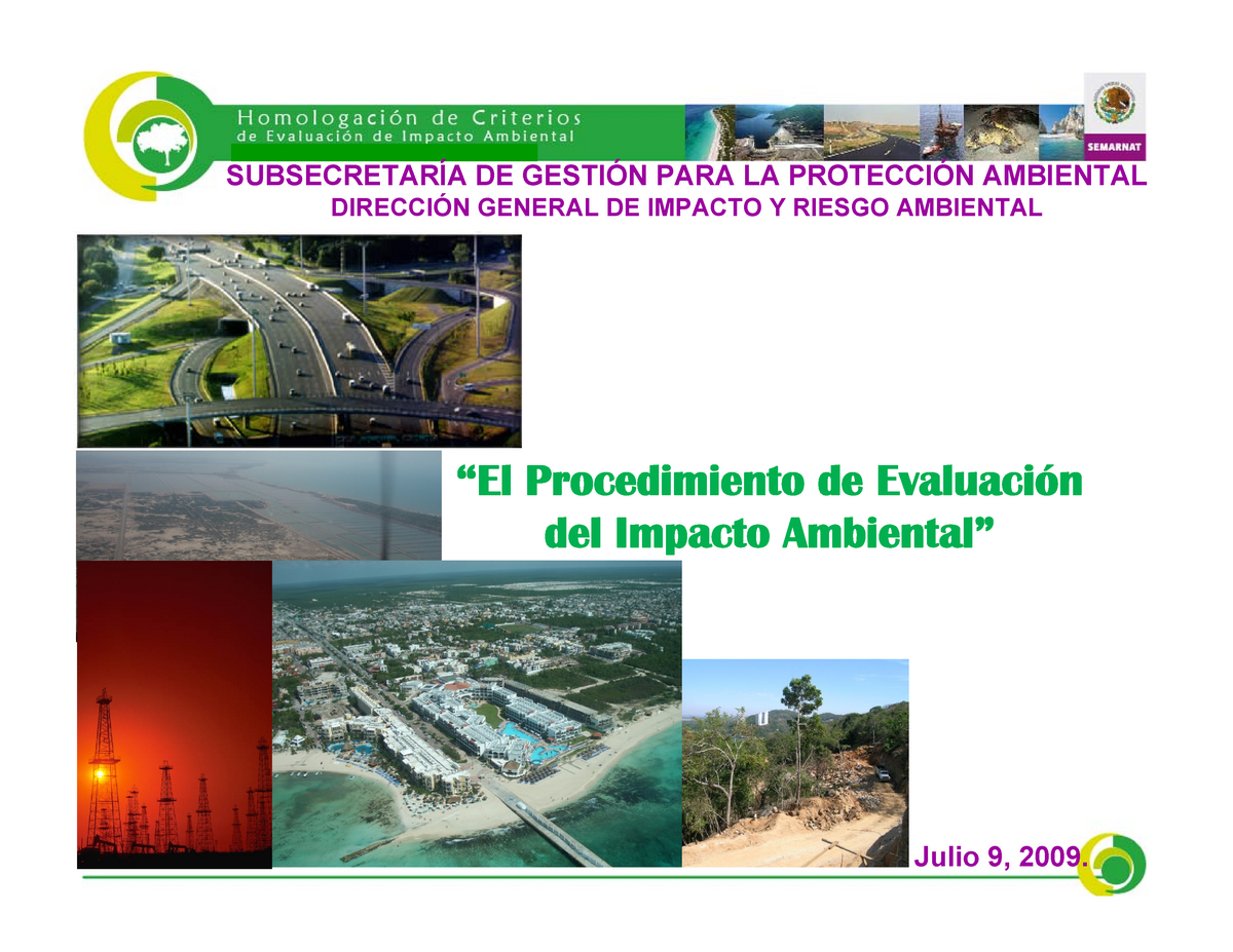 El Procedimiento De Evaluación Del Impacto Ambiental - SUBSECRETARÍA DE ...