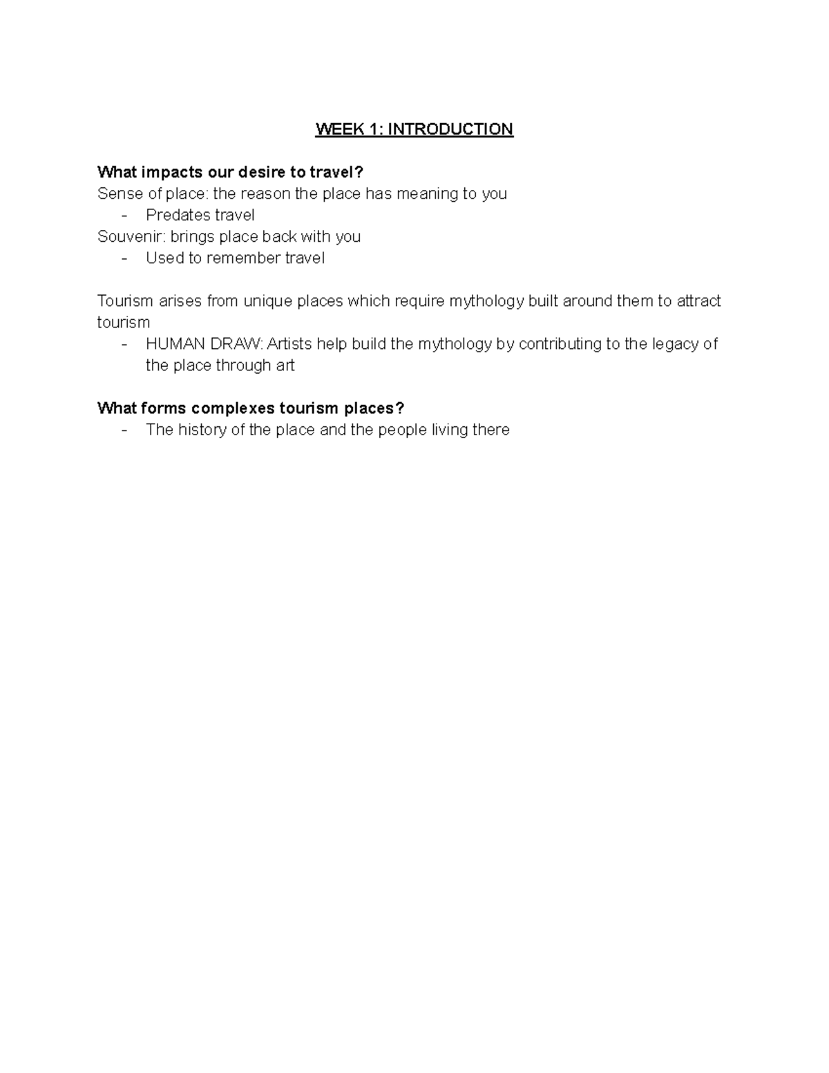 GEO OF Tourism Document-2 2 - WEEK 1: INTRODUCTION What impacts our ...