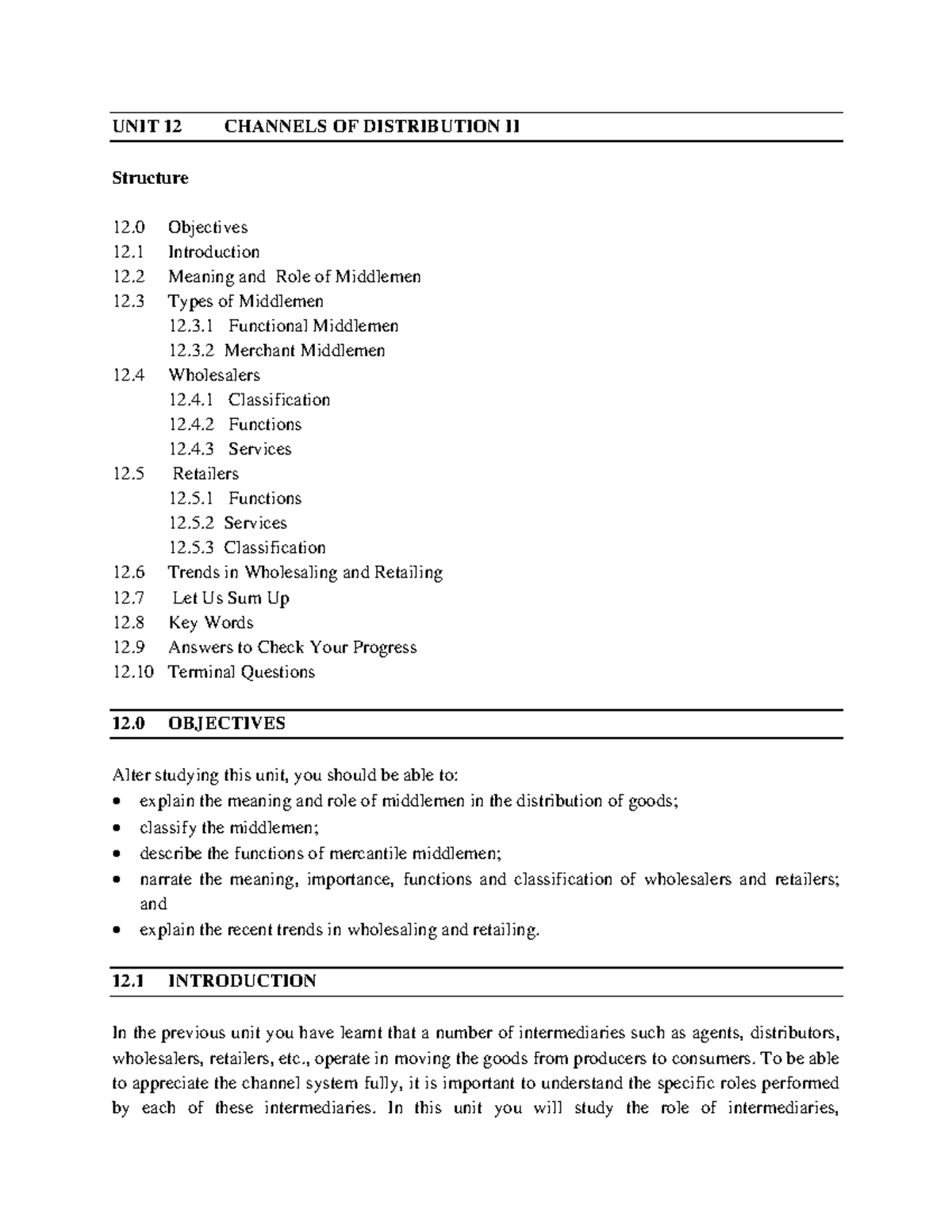 Distribution II - useful - UNIT 12 CHANNELS OF DISTRIBUTION II ...