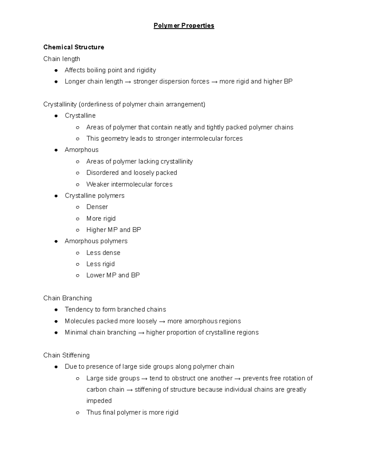 General Polymer Properties - Google Docs - Polymer Properties Chemical ...