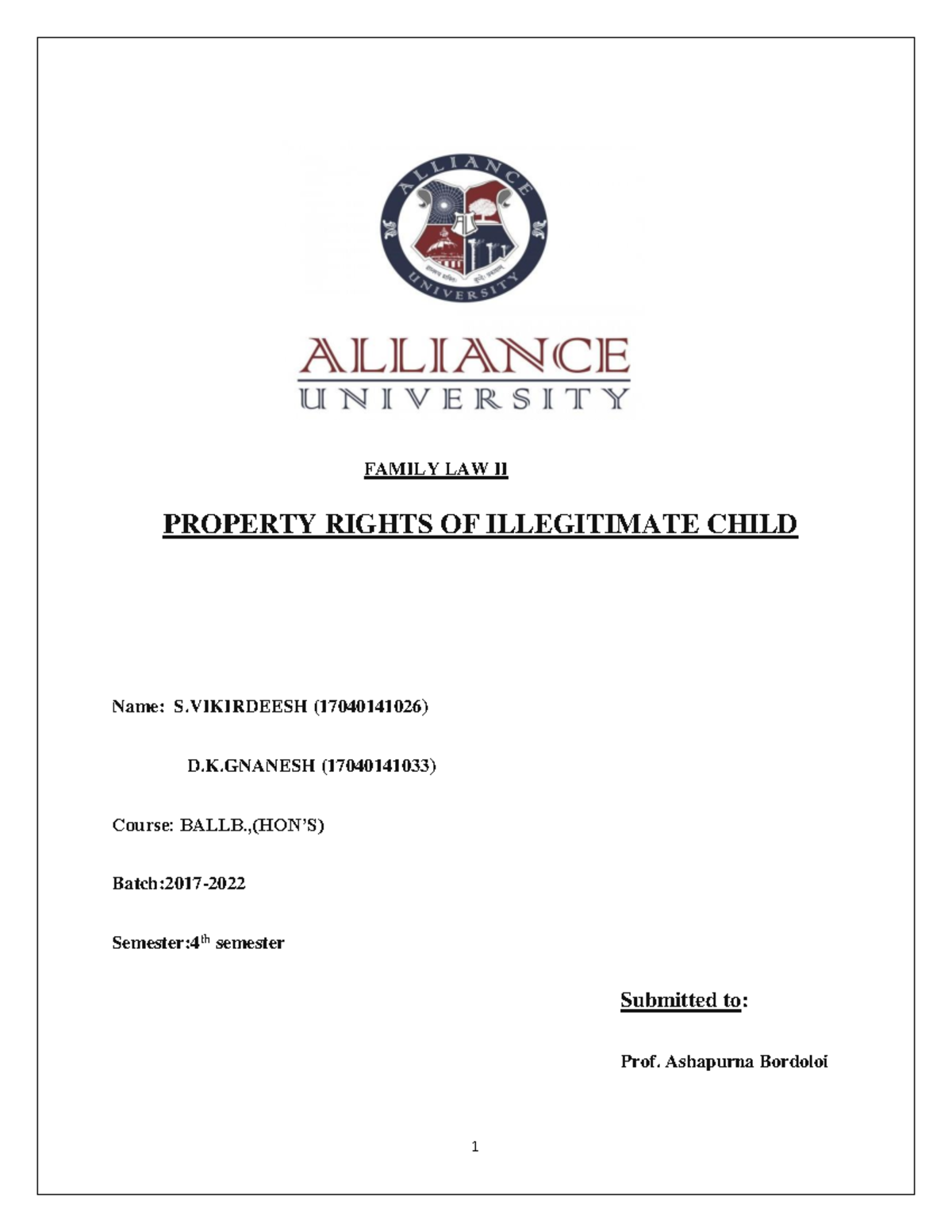 404484304 Family LAW II docx FAMILY LAW II PROPERTY RIGHTS OF