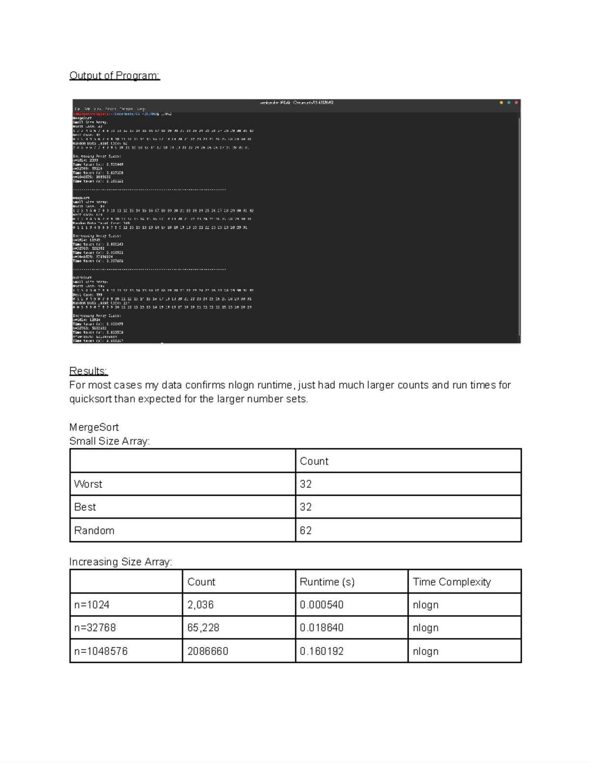 Programming Assignment Number 2 - Google Docs - Output of Program ...
