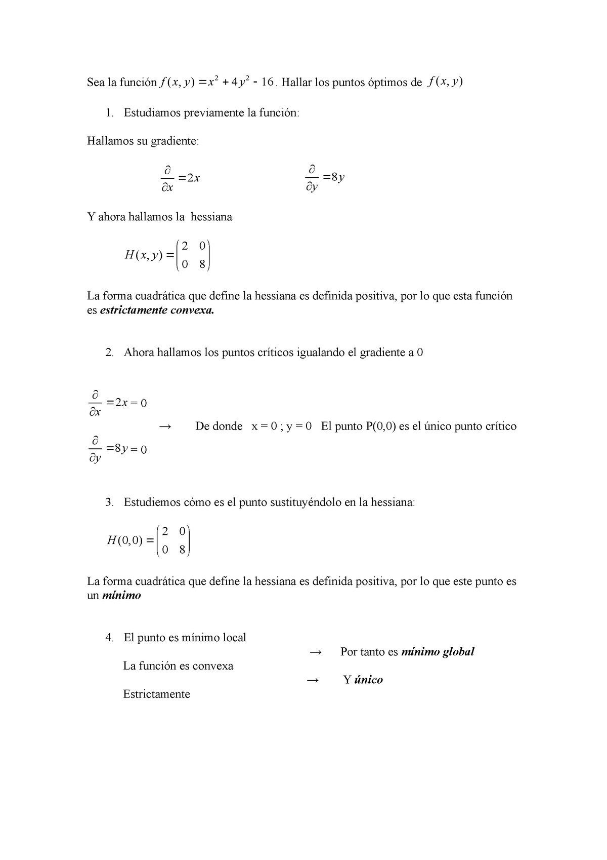 Optimizaci¢n Libre Y Lagrange Resuelto - Sea La Función F ( ,x Y ) X 2 ...