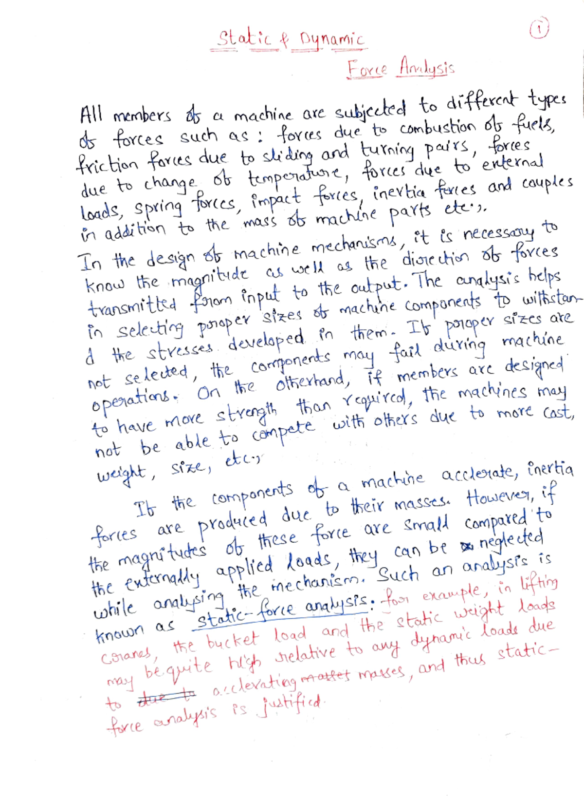 DOM UNIT 2 PART 1 - Static & Dunamic Fore Hodysio H mebers dy a machine ...