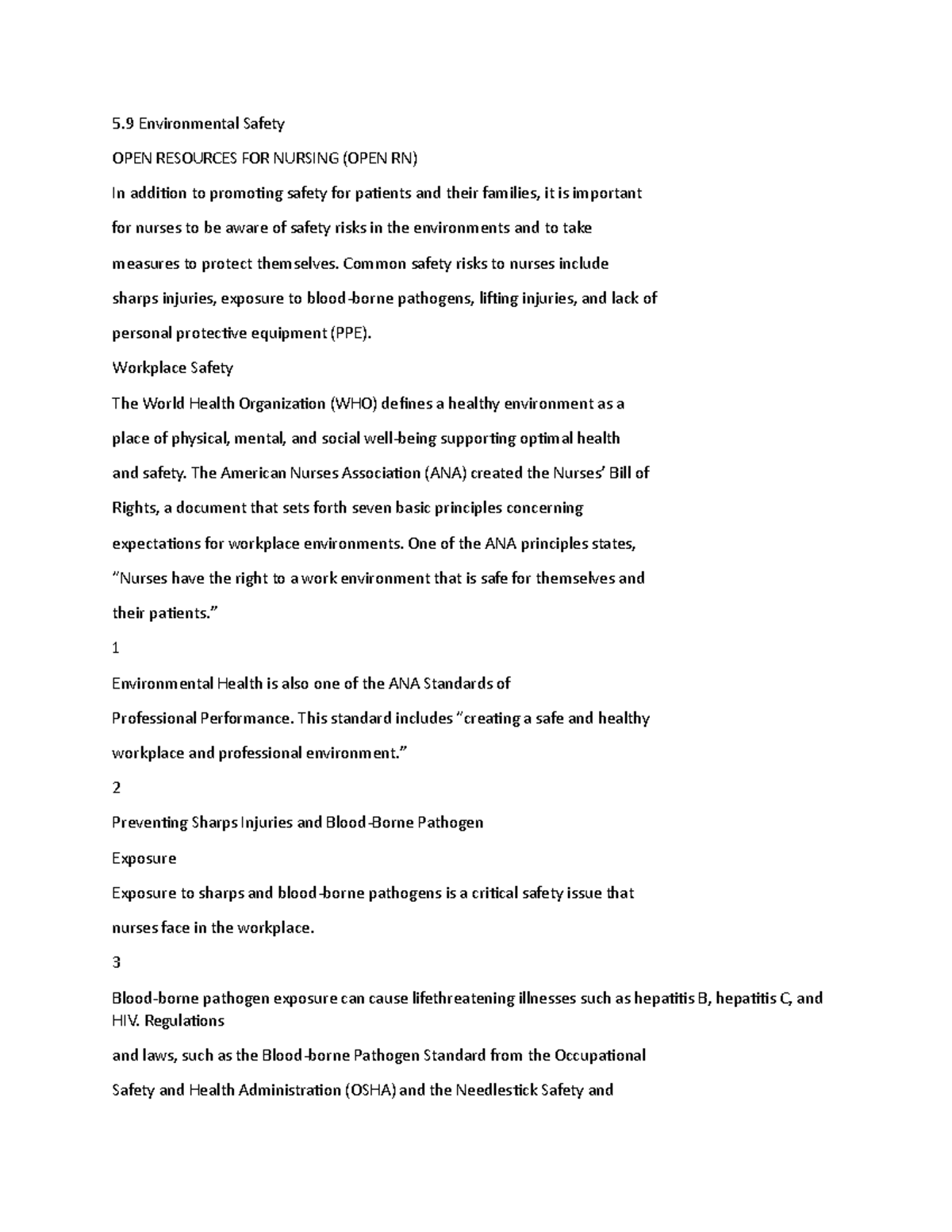 Nursing Fundamentals89 5 Environmental Safety OPEN RESOURCES FOR