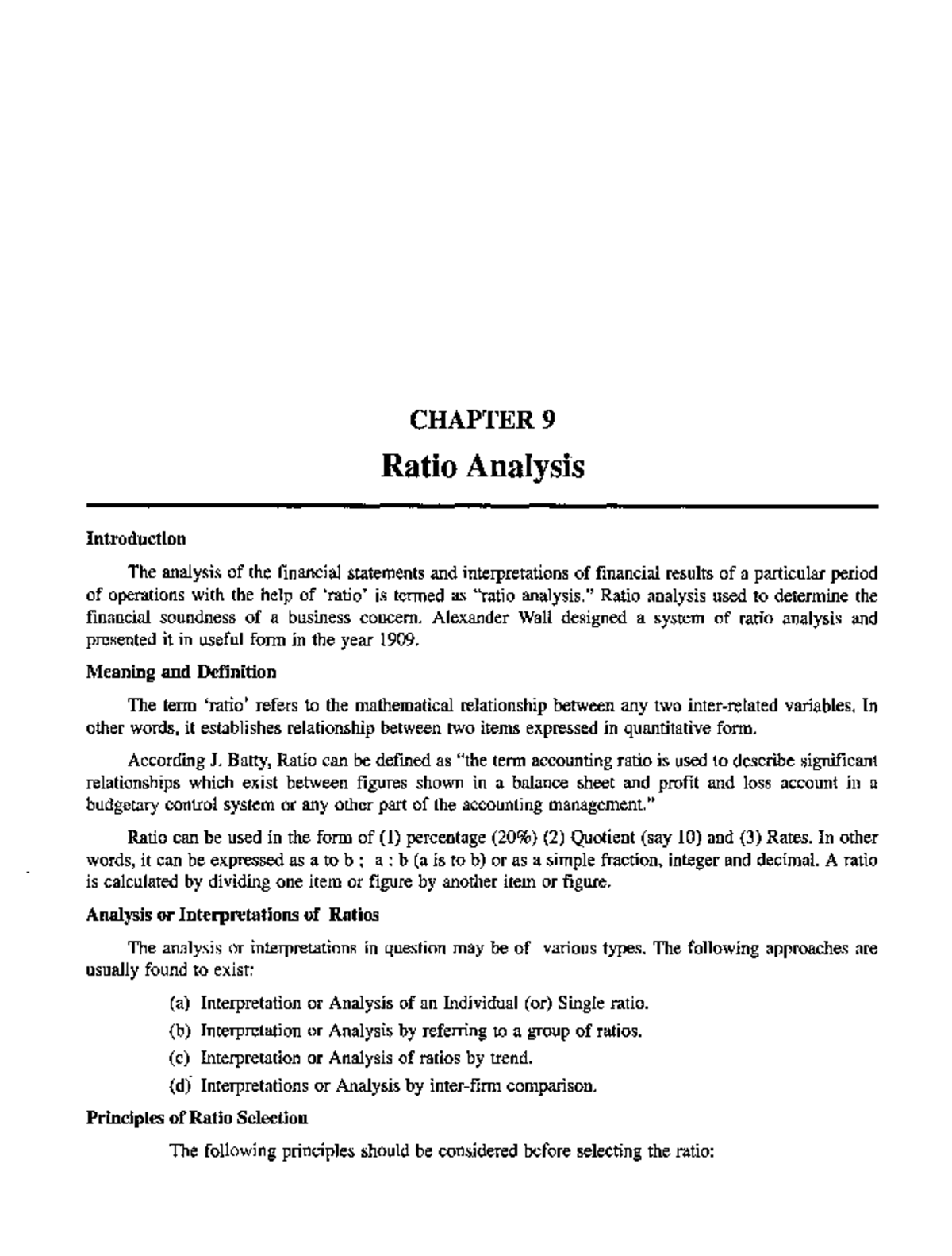 ratio analysis dissertation