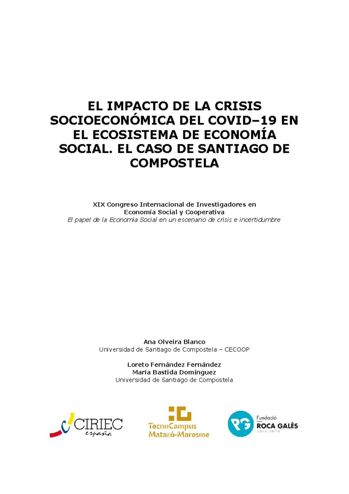 El impacto de la crisis socioeconomica del covid 19 - EL IMPACTO DE LA ...
