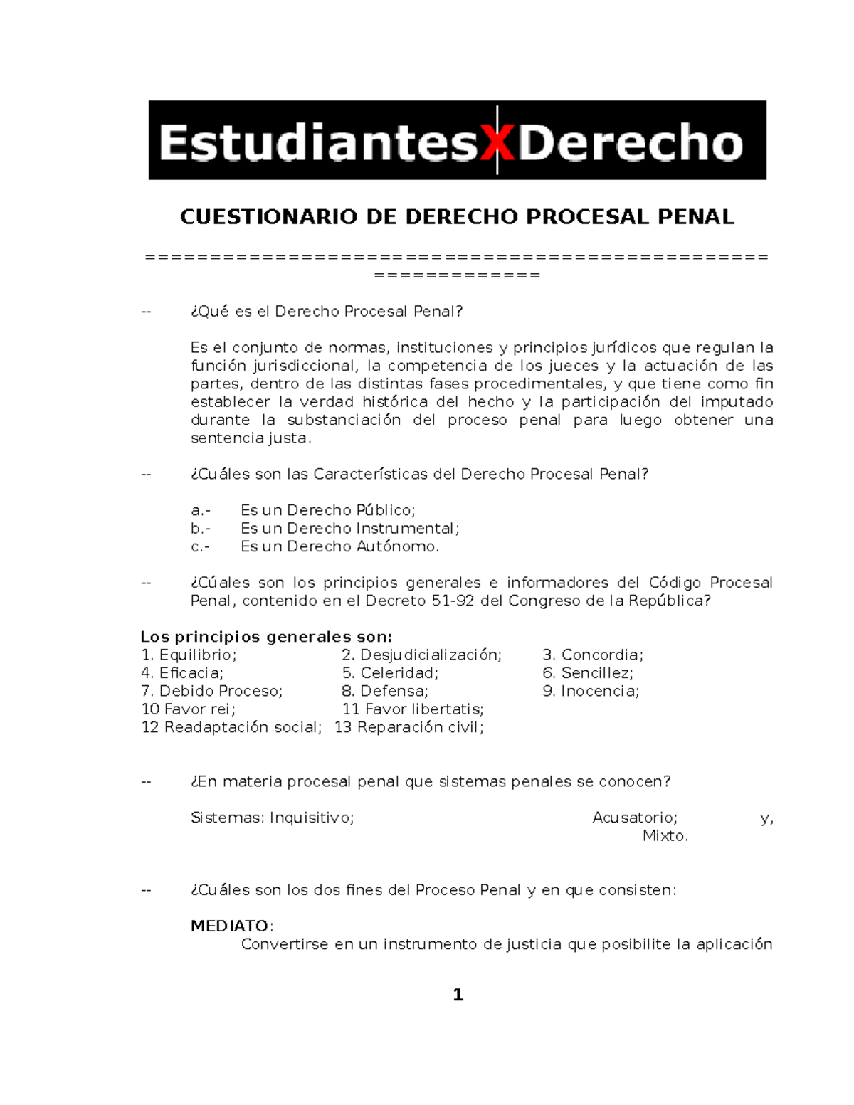 Preguntas de procesal penal CUESTIONARIO DE DERECHO PROCESAL PENAL Studocu Preguntas de procesal penal CUESTIONARIO DE DERECHO PROCESAL PENAL Studocu