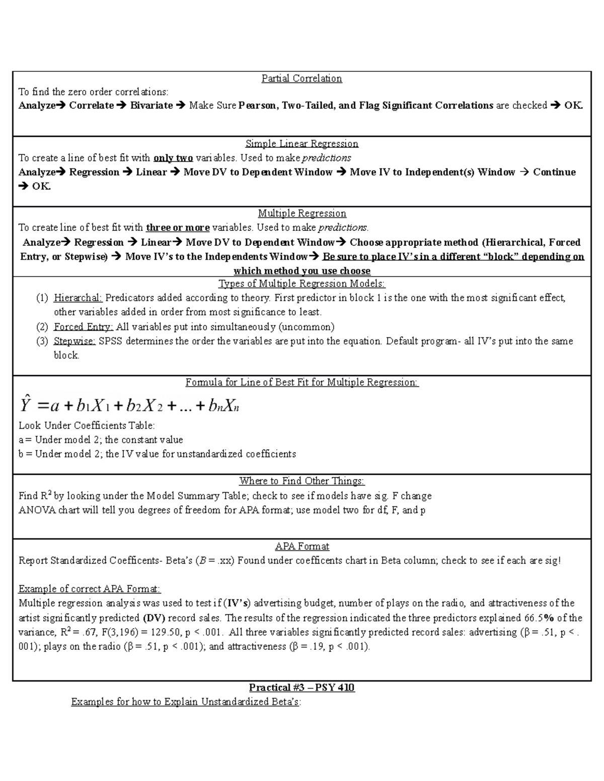 Cheat Sheet notes for Practical 3 - Partial Correlation To find the ...