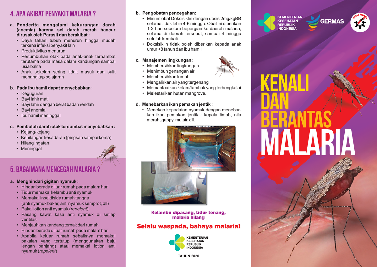 Leaflet Malaria Kemenkes 2020 TAHUN 2020 5 Bagaimana Mencegah Malaria Kelambu