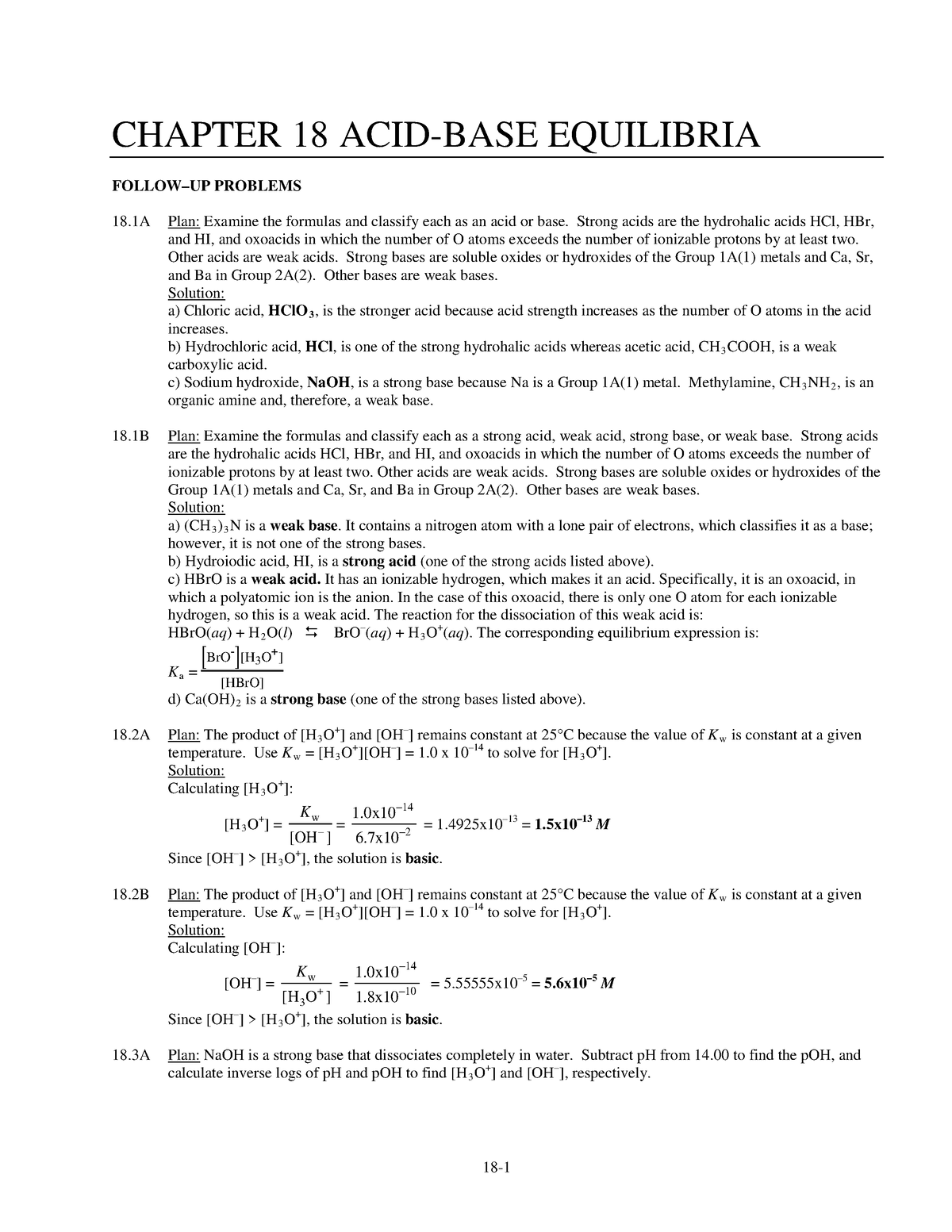 case study based acid and base questions