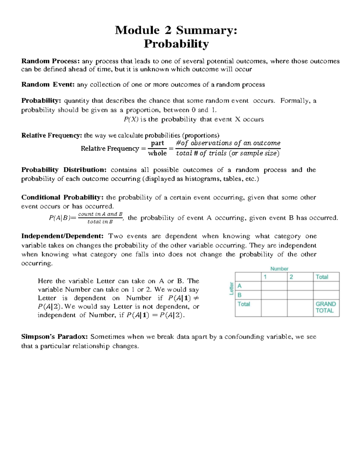 Module+2+Summary+and+Practice+Problems - Module 2 Summary: Probability ...