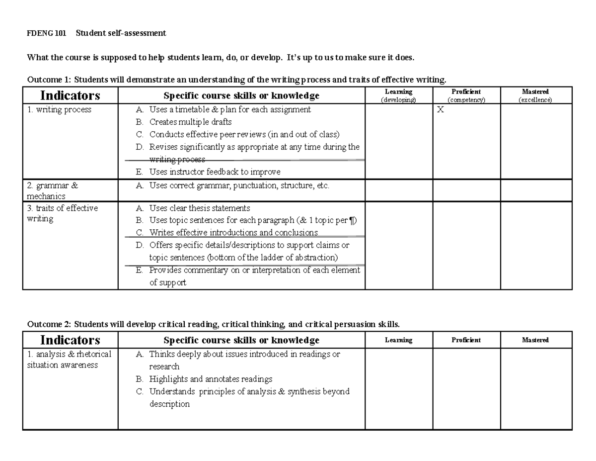 101 outcome assessment-2-page version V2 - FDENG Student What the ...