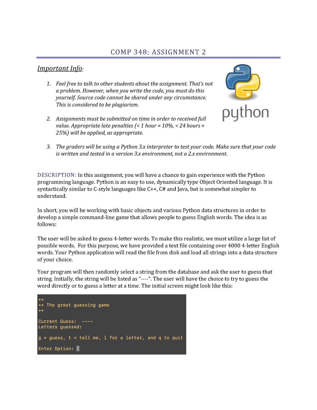 assignment 2 python