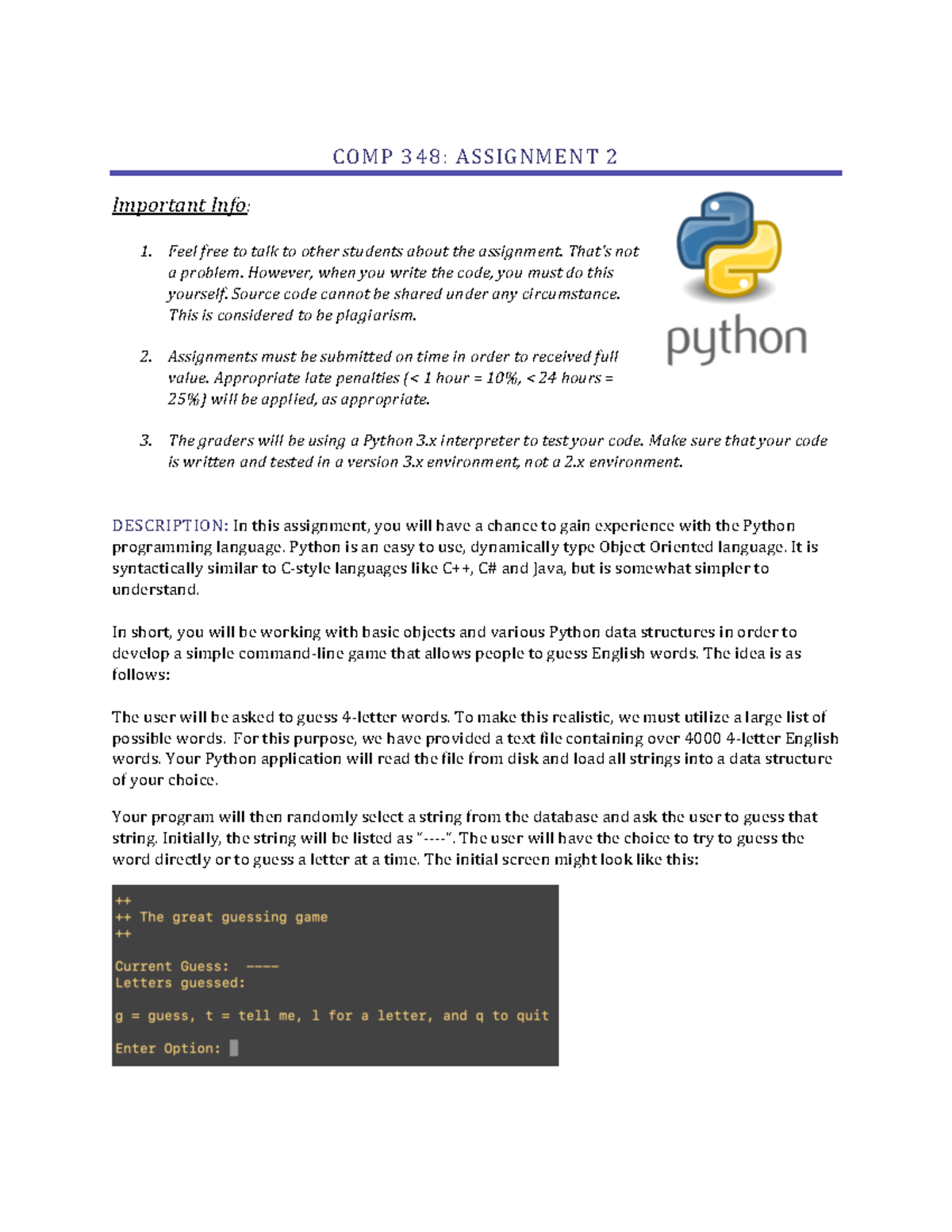 assignment 2 python