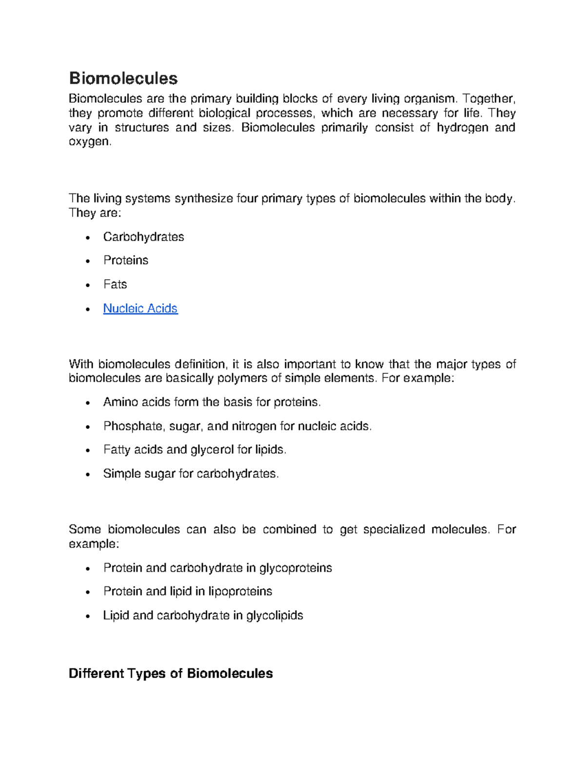 Biomolecules Lecture notes 25 Biomolecules Biomolecules are the
