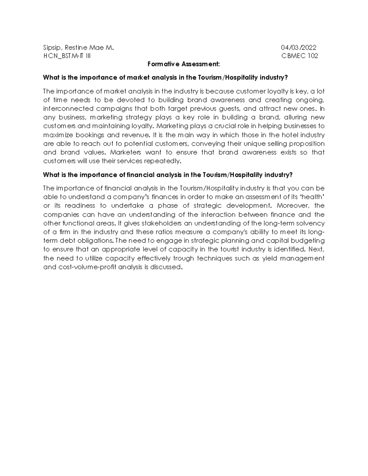 Formative Assessment Chapter 4 - Sipsip, Restine Mae M. 04/03/ HCN_BSTM ...