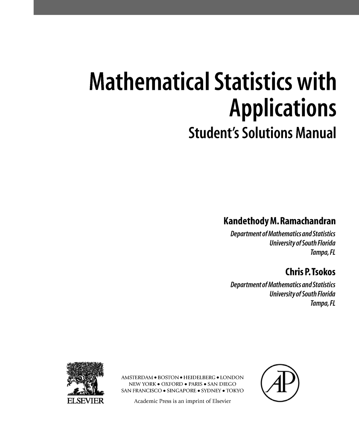 (Students Solution) Statistics With Mathematical Applications ...