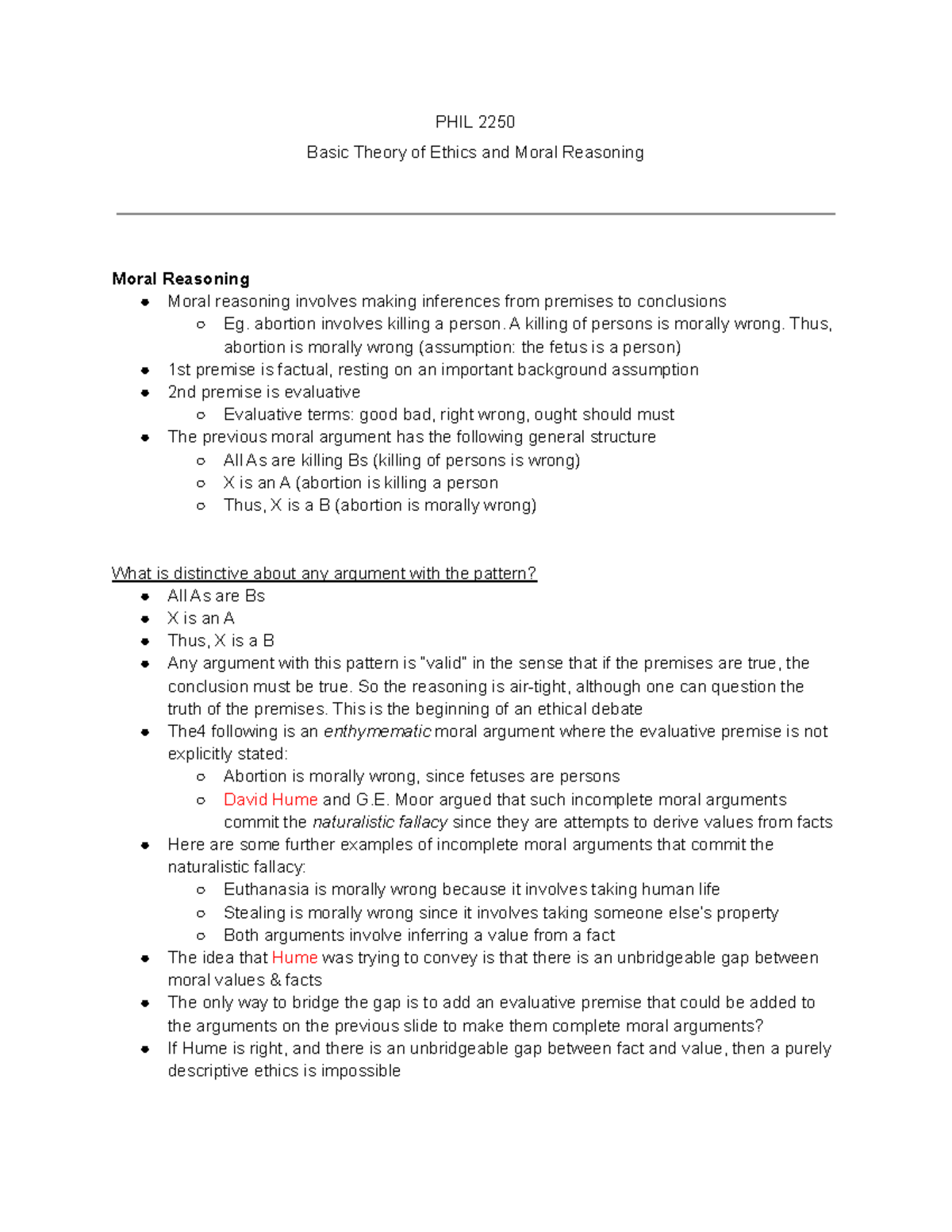 Lecture 1 - Intro To Moral Reasoning - PHIL 2250 Basic Theory Of Ethics ...