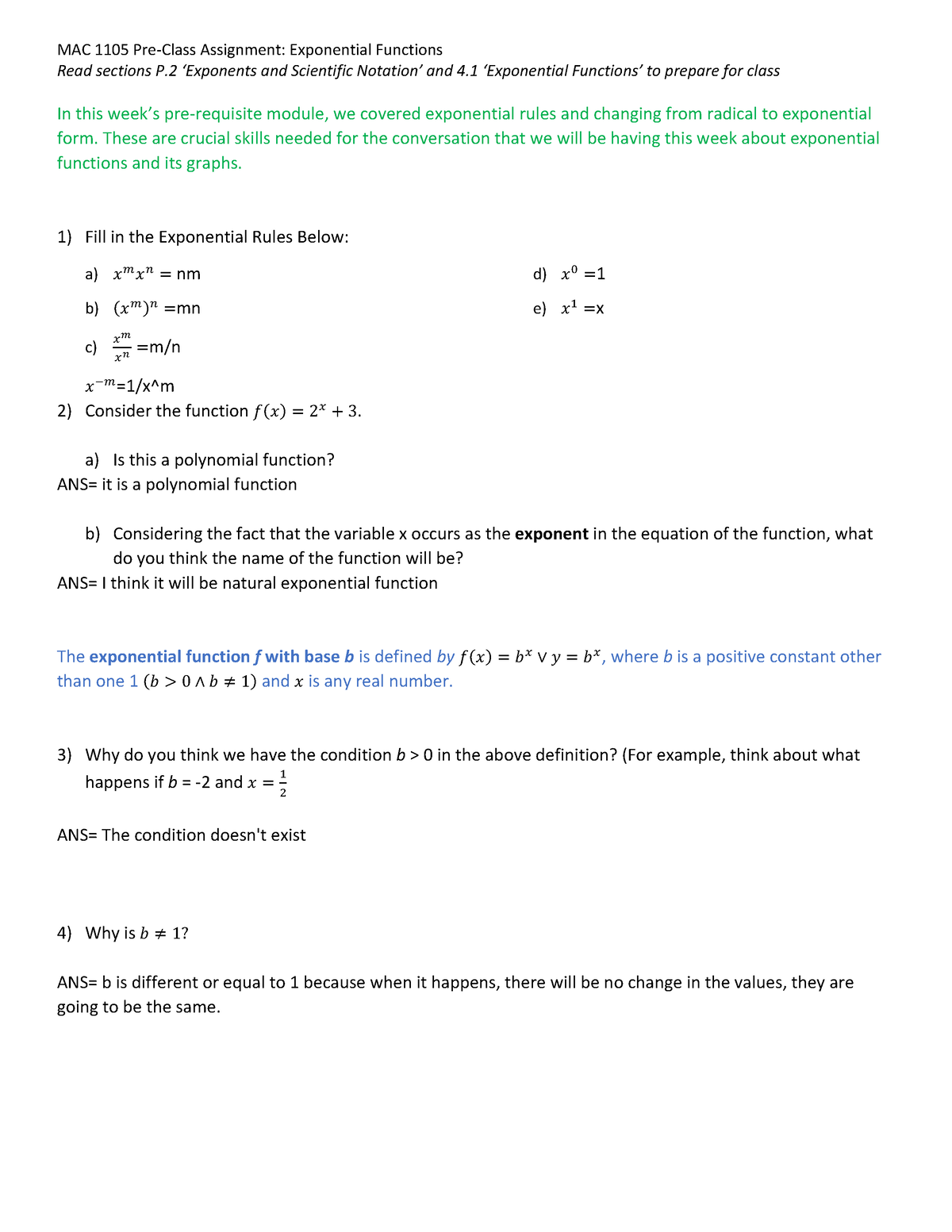 unit 7 corrective assignment exponential functions