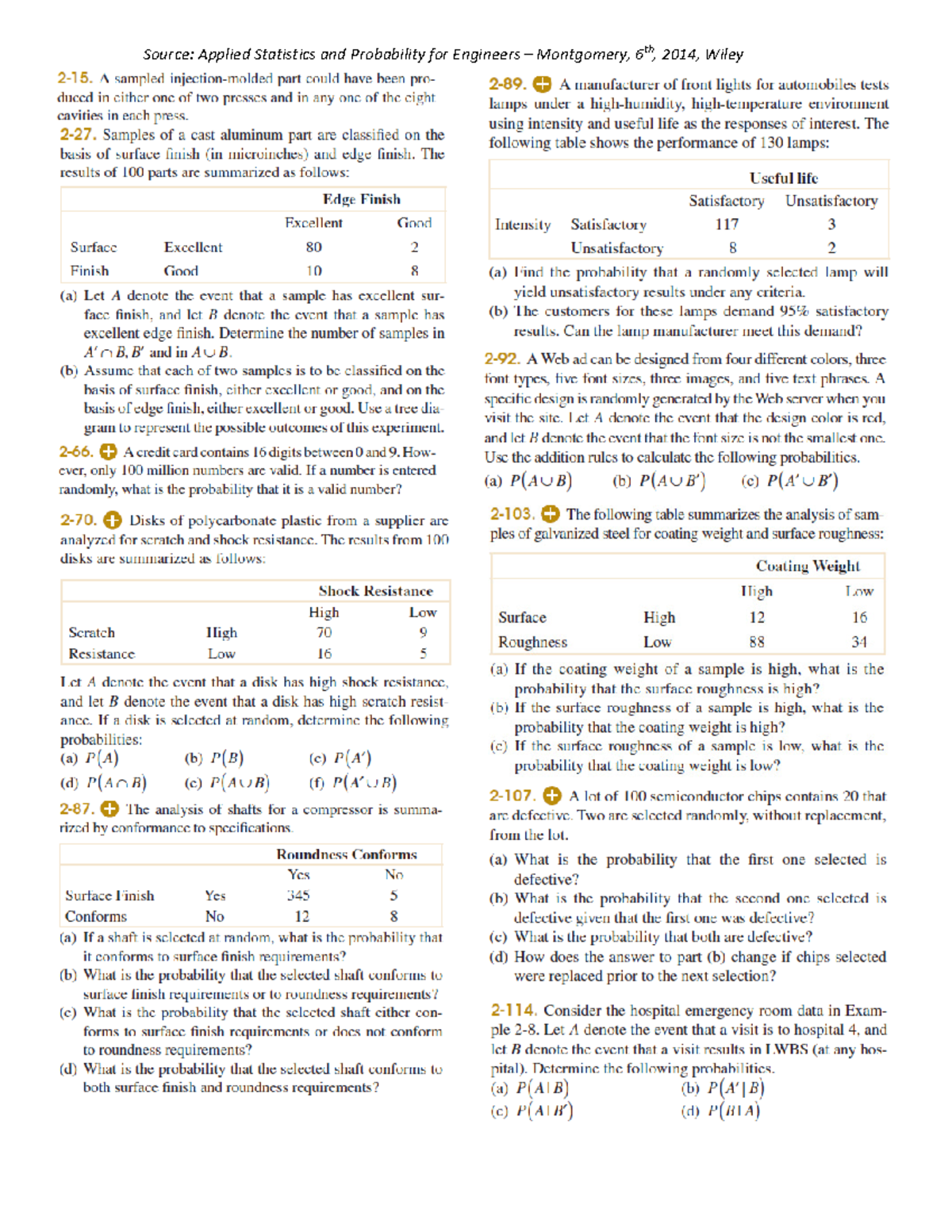 Suggested Problems - ENGR 371 - Studocu