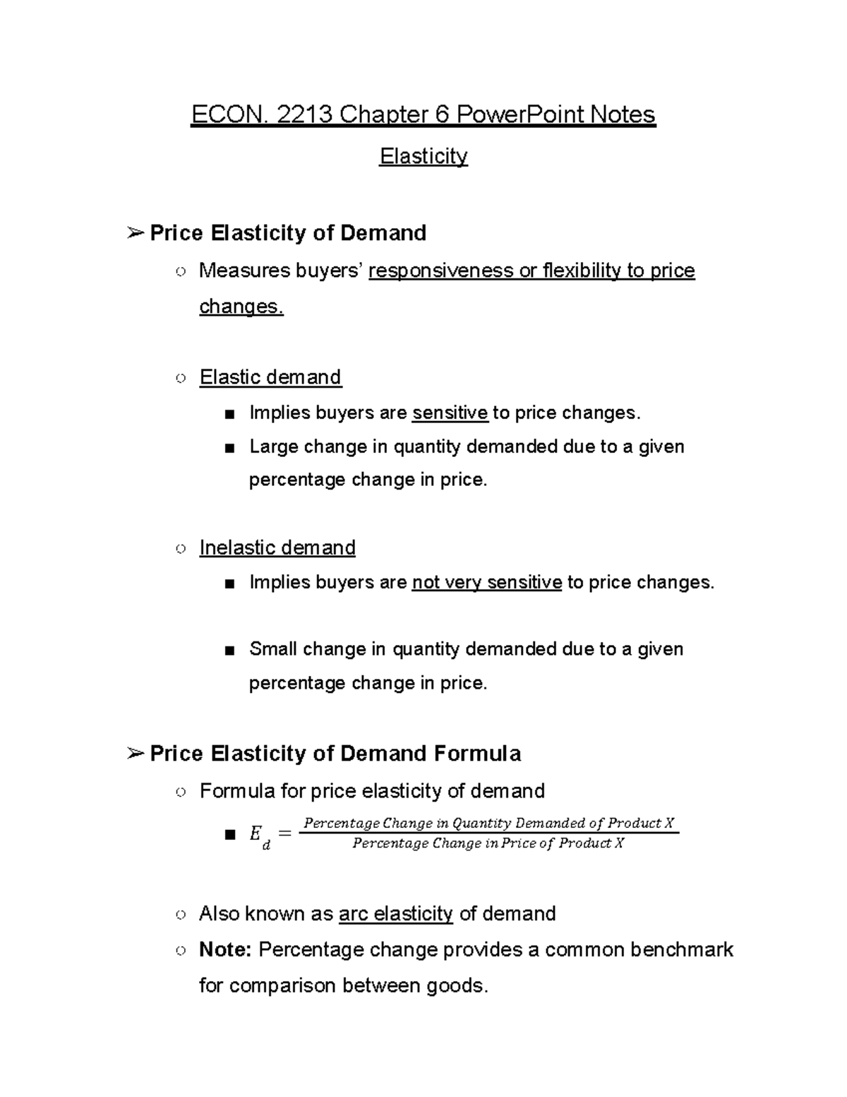 ECON. 2213 Chapter 6 Power Point Notes - ECON. 2213 Chapter 6 ...