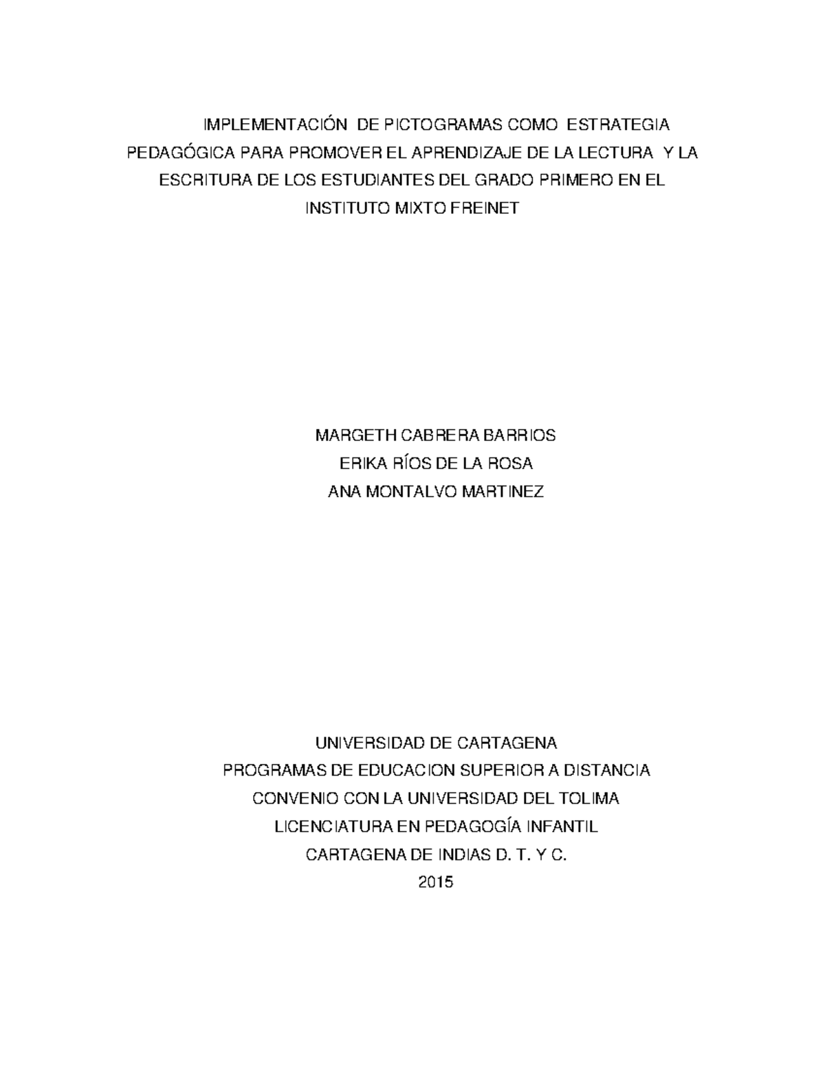 Proyecto DE Lenguajes - IMPLEMENTACIÓN DE PICTOGRAMAS COMO ESTRATEGIA ...