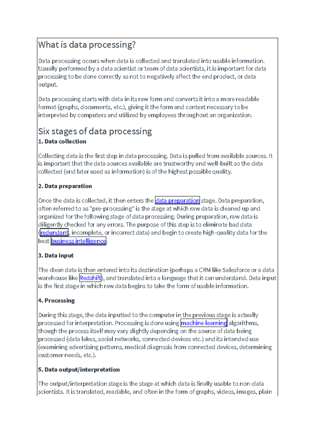Data processing 1 - What is data processing? Data processing occurs ...