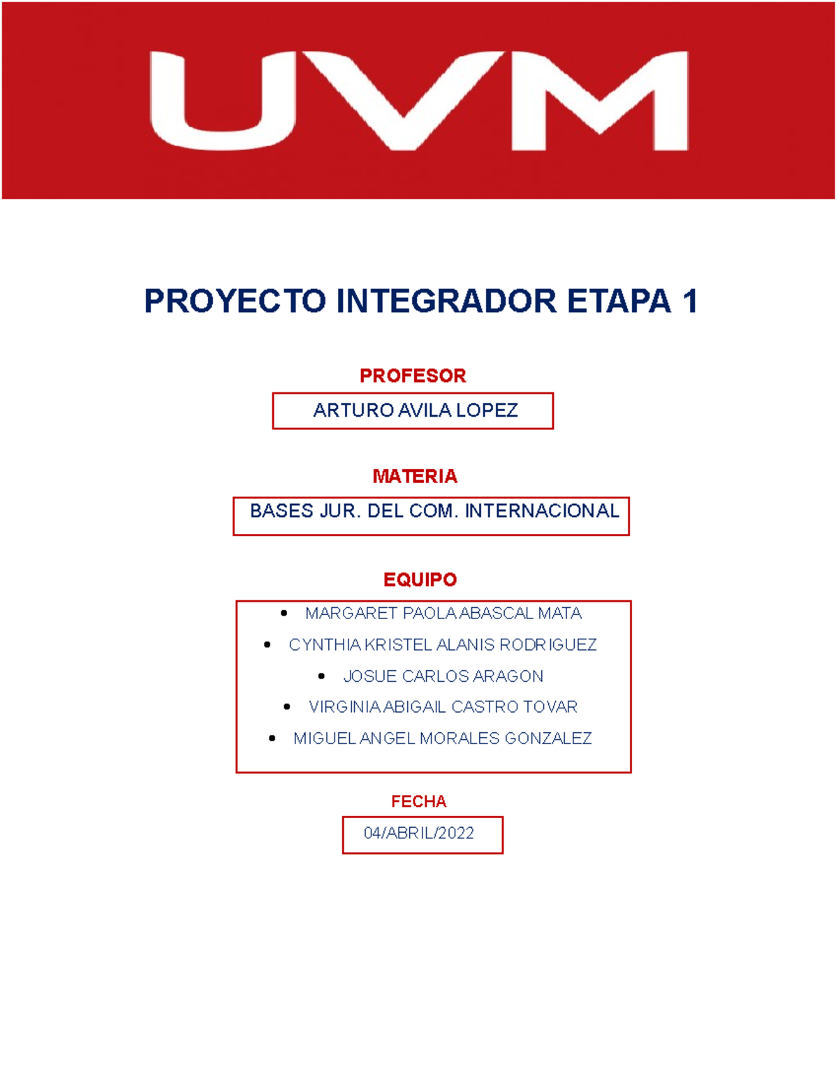 Proyecto Integrador Etapa 1 - PROYECTO INTEGRADOR ETAPA 1 PROFESOR ...