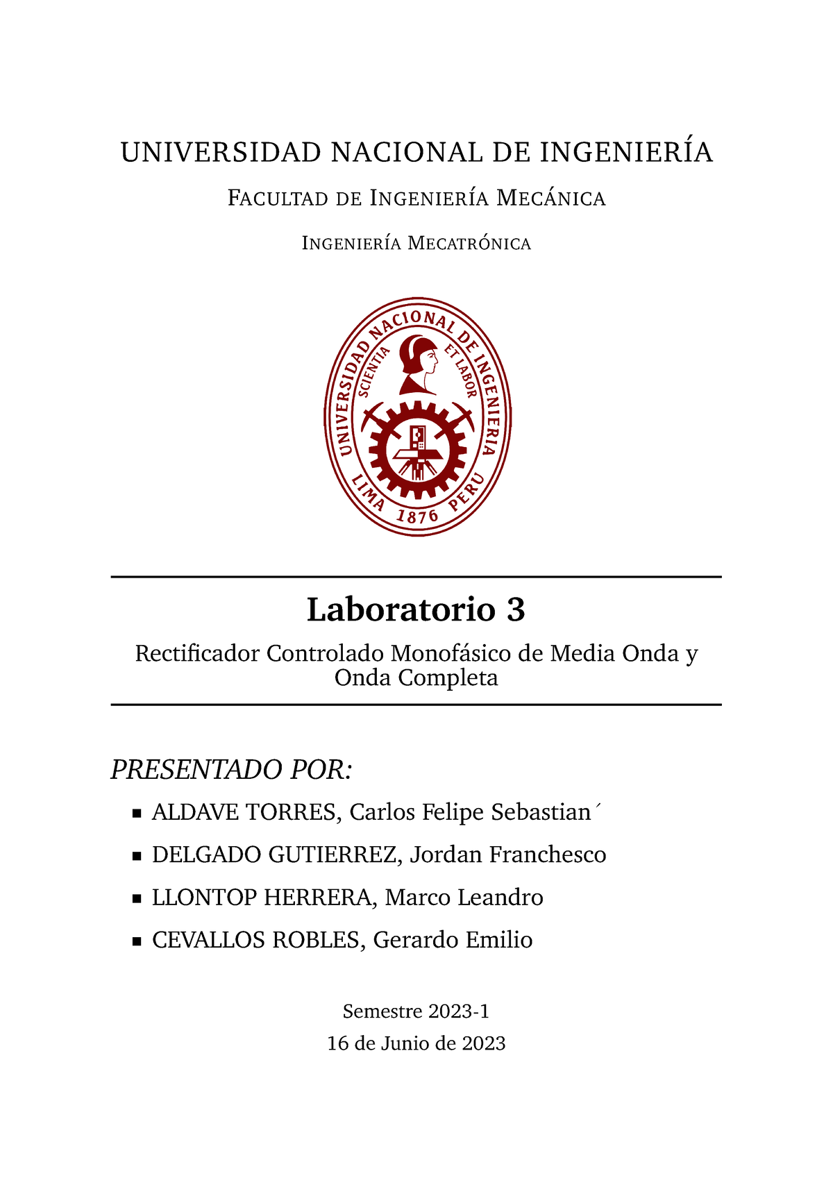 Lab 3 Ml839 JSLG - UNIVERSIDAD NACIONAL DE INGENIER ́IA FACULTAD DE ...