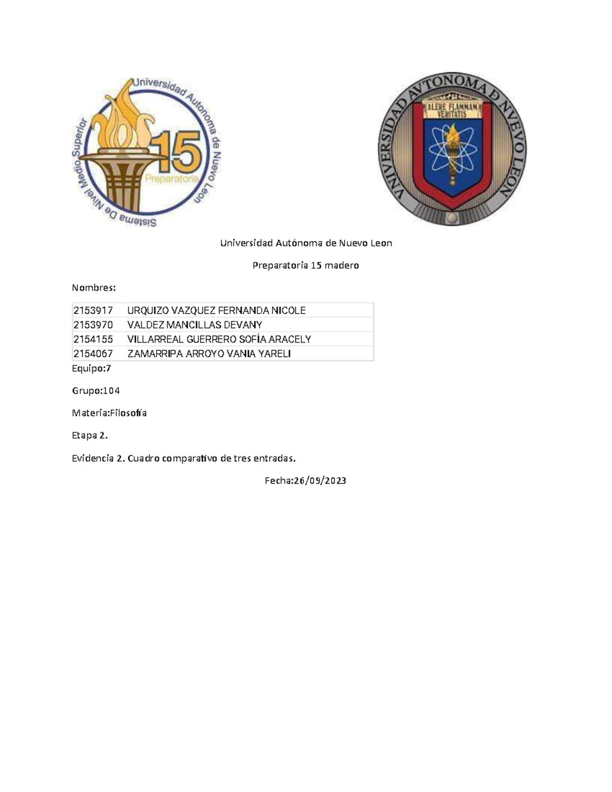 E7 E2 FILO - filo - Universidad Autónoma de Nuevo Leon Preparatoria 15 ...