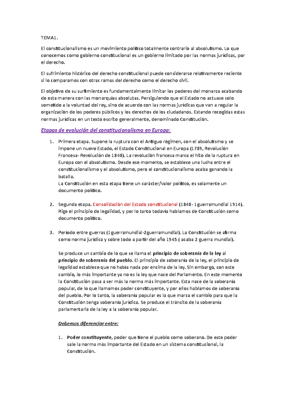 TEMA1 Derecho Constitucional Apuntes. Apuntes Maravillosos Tema Uno ...