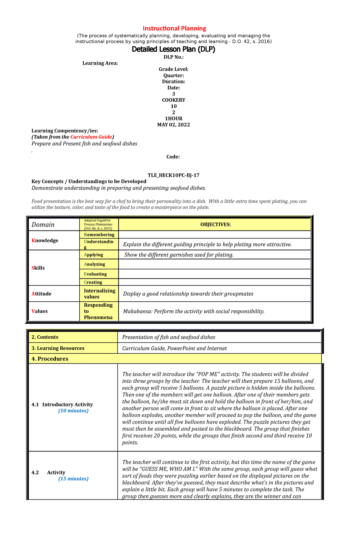 Blank-DLP-msp (3) Mata, Rosemarie 3 - Instructional Planning (The ...