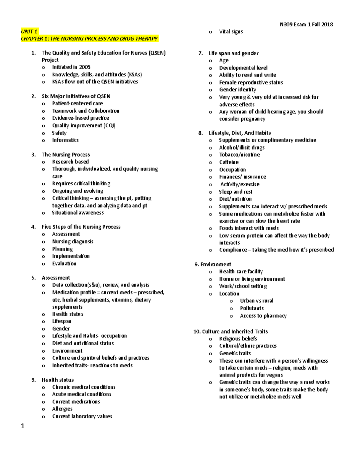 309 Exam 1 Notes - Dr. Blankenship as professor - UNIT 1 CHAPTER 1: THE ...