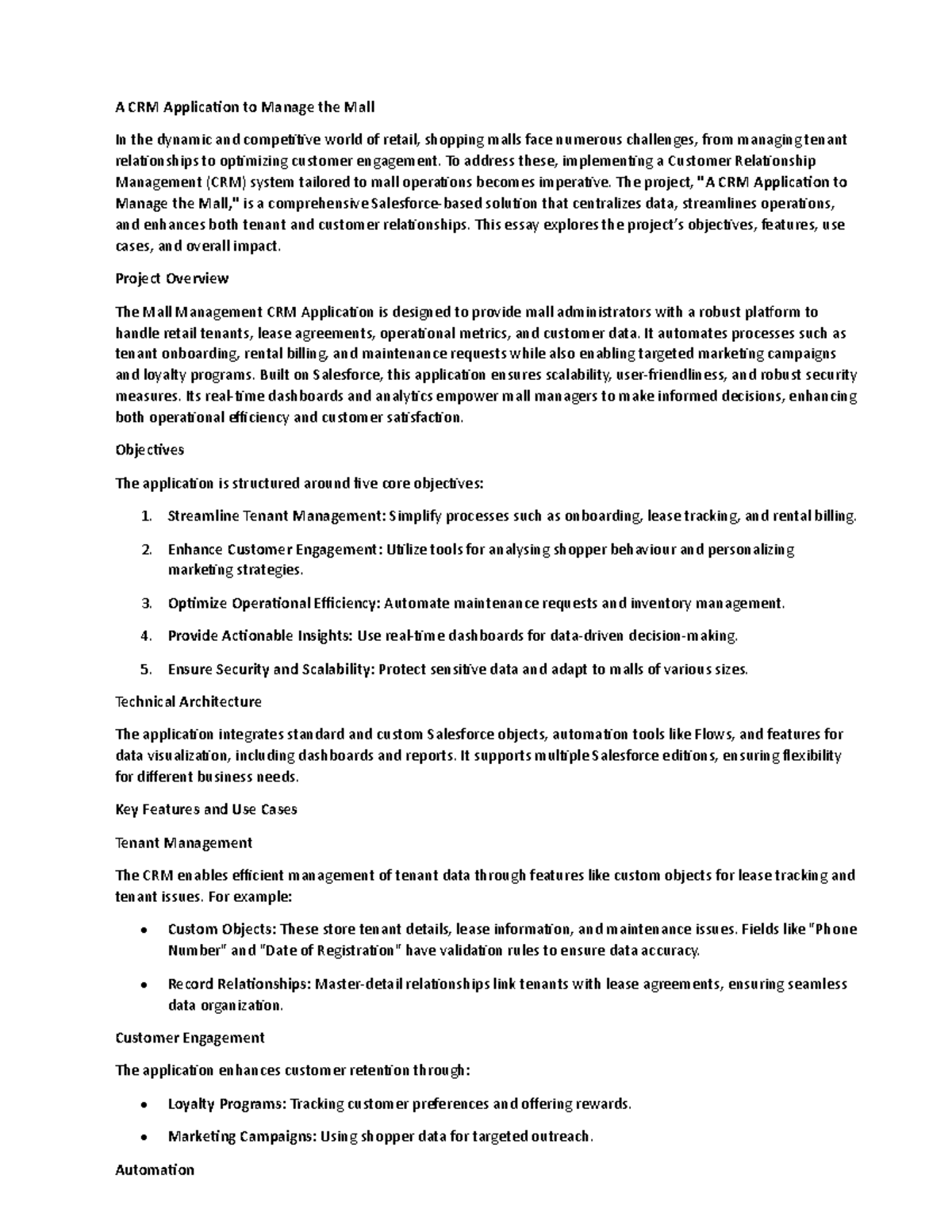 Crm - notes - A CRM ApplicaƟon to Manage the Mall In the dynamic and ...