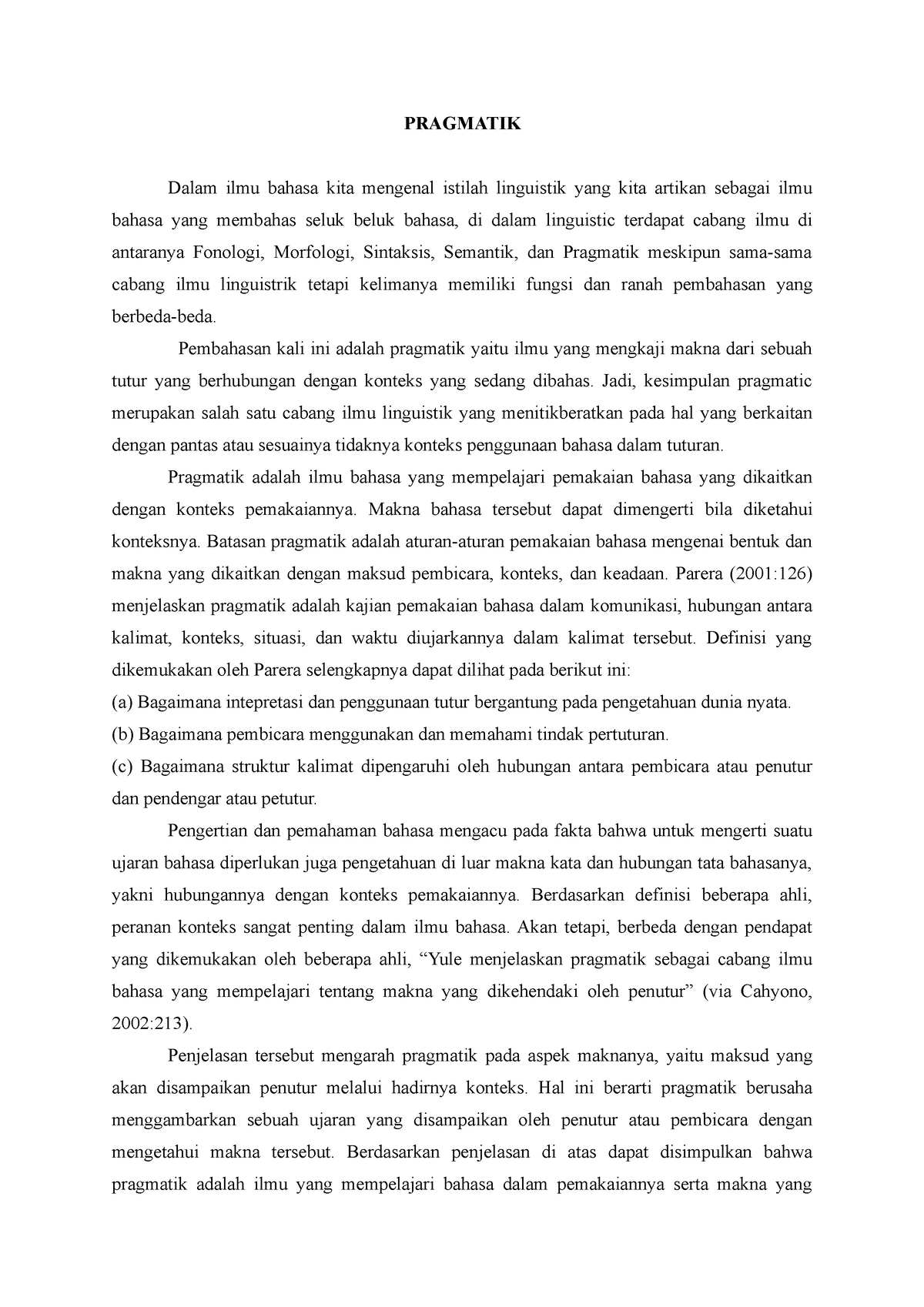 Hakikat Pragmatik - PRAGMATIK Dalam Ilmu Bahasa Kita Mengenal Istilah ...